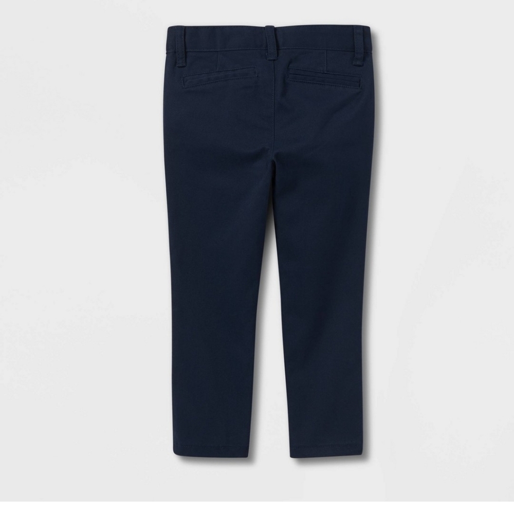 Cat & Jack Toddler Girls Skinny Fit Navy Blue School Uniform Pants - Picture 2 of 4